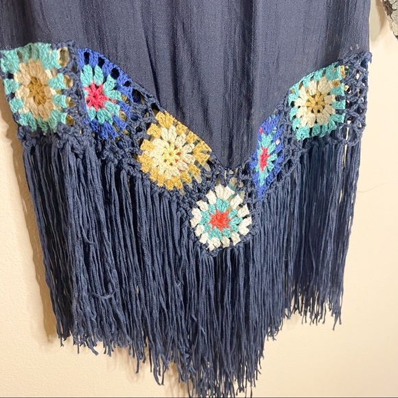 MOMO New York | Boho Crochet Tassel Fringe Swim Cover Dress One Size - Picture 6 of 6